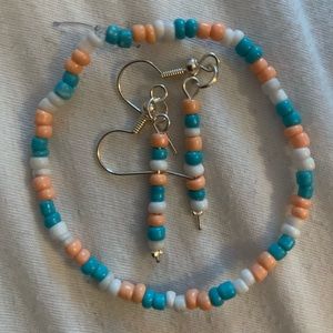 Homemade matching earrings and bracelet
